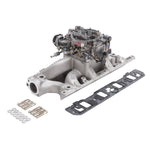 Edelbrock Manifold And Carb Kit Performer RPM Small Block Chevrolet 1957-1986 Natural Finish