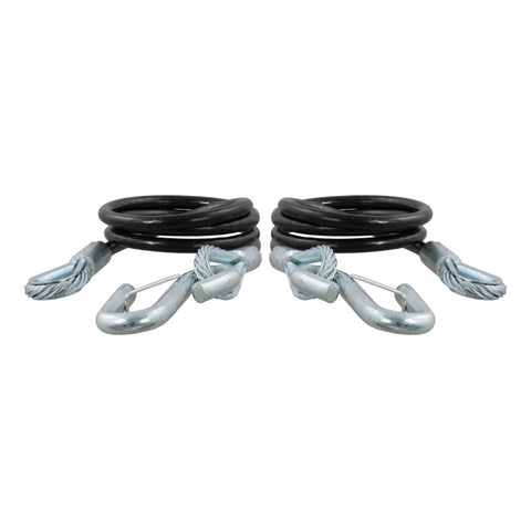 RockJock Curt Towing Safety Cable Kit 44 1/2in Long w/ 2 Snap Hooks 5000lbs 2-Pack