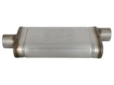 aFe MACHForce XP SS Muffler 3in Center Inlet / 3in Offset Outlet 18in L x 9in W x4in H Body