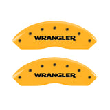 MGP 4 Caliper Covers Engraved Front & Rear WRANGLER Yellow finish black ch