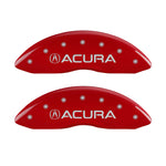 MGP 4 Caliper Covers Engraved Front Acura Engraved Rear MDX Red finish silver ch