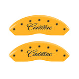 MGP 4 Caliper Covers Engraved F & R Cursive/Cadillac Yellow Finish Black Char 2017 Cadillac XT5