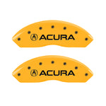 MGP 4 Caliper Covers Engraved Front Acura Engraved Rear RLX Yellow finish black ch