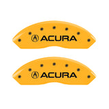 MGP 4 Caliper Covers Engraved Front Acura Engraved Rear RLX Yellow finish black ch