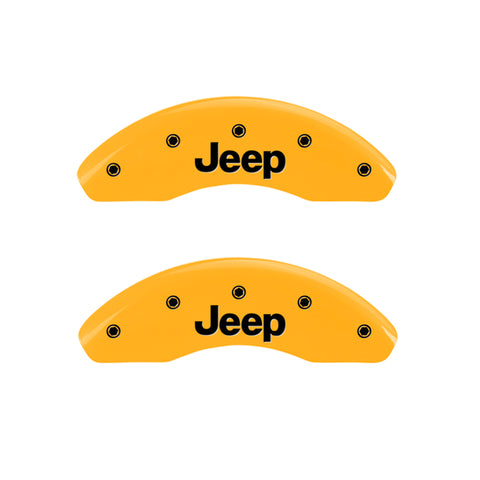 MGP 4 Caliper Covers Engraved Front & Rear JEEP Yellow finish black ch