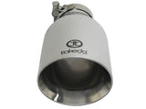 aFe Takeda 304 Stainless Steel Clamp-On Exhaust Tip 2.5in. Inlet / 4.5in. Outlet / 9in. L - Polished