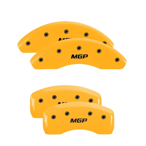 MGP 4 Caliper Covers Engraved Front Acura Engraved Rear MDX Yellow finish black ch