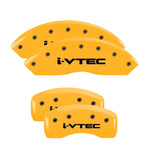 MGP 4 Caliper Covers Engraved Front & Rear MGP Yellow Finish Black Characters 2004 Acura TL