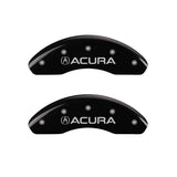 MGP 4 Caliper Covers Engraved Front Acura Engraved Rear TSX Black finish silver ch