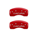 MGP 4 Caliper Covers Engraved Front & Rear Acura Red Finish Silver Char 2017 Acura ILX