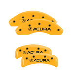 MGP 4 Caliper Covers Engraved Front & Rear Acura Yellow Finish Black Char 2001 Acura TL