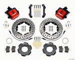 Wilwood Combination Parking Brake Rear Kit 11.00in Drilled Red 2012 Fiat 500 w/ Lines