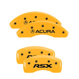 MGP 4 Caliper Covers Engraved Front Acura Rear RSX Yellow Finish Black Char 2003 Acura RSX