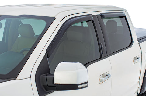 Stampede 2005-2019 Nissan Frontier Crew Cab Pickup Tape-Onz Sidewind Deflector 4pc - Smoke