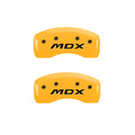 MGP 4 Caliper Covers Engraved Front Acura Rear MDX Yellow Finish Black Char 2019 Acura MDX