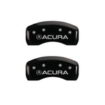 MGP 4 Caliper Covers Engraved Front & Rear Acura Black finish silver ch