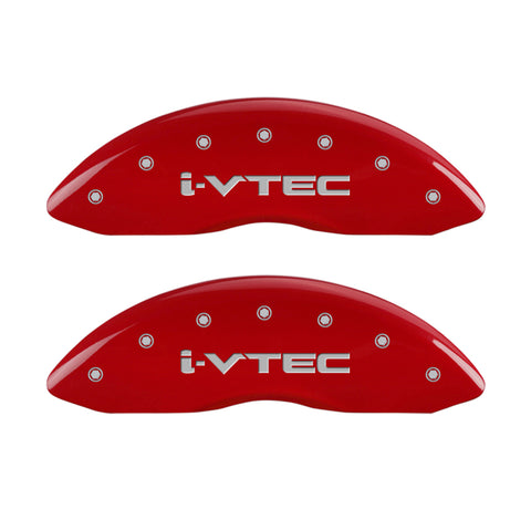 MGP 4 Caliper Covers Engraved Front & Rear i-Vtec Red finish silver ch