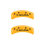 MGP 4 Caliper Covers Engraved Front & Rear Acura Yellow Finish Black Char 2001 Acura TL