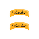 MGP 4 Caliper Covers Engraved Front & Rear Acura Yellow Finish Black Char 2001 Acura TL