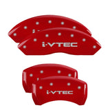 MGP 4 Caliper Covers Engraved Front & Rear i-Vtec Red finish silver ch