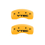 MGP 4 Caliper Covers Engraved Front & Rear Vtech Yellow Finish Black Char 2005 Acura NSX