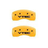 MGP 4 Caliper Covers Engraved Front & Rear Vtech Yellow Finish Black Char 2005 Acura TL