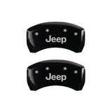 MGP 4 Caliper Covers Engraved Front & Rear JEEP Black finish silver ch