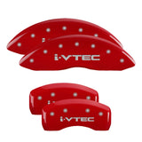 MGP 4 Caliper Covers Engraved Front & Rear Acura Red finish silver ch