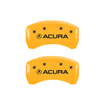 MGP 4 Caliper Covers Engraved Front & Rear Acura Yellow finish black ch