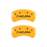 MGP 4 Caliper Covers Engraved Front & Rear Acura Yellow finish black ch