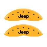 MGP 4 Caliper Covers Engraved Front & Rear Jeep Yellow Finish Black Char 1999 Jeep Grand Cherokee