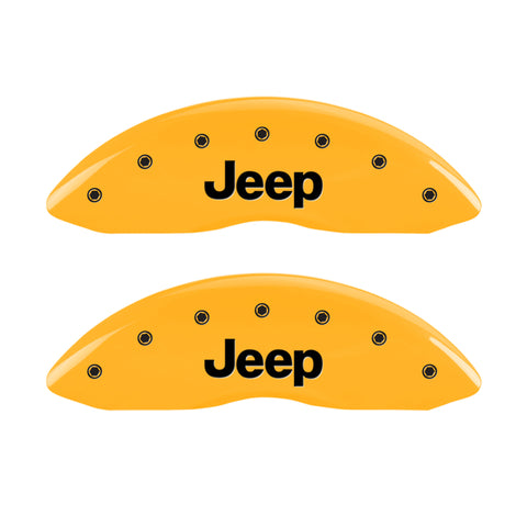 MGP 4 Caliper Covers Engraved Front & Rear Jeep Yellow Finish Black Char 1999 Jeep Grand Cherokee