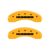 MGP 4 Caliper Covers Engraved Front & Rear Hummer Yellow Finish Black Char 2005 Hummer H2