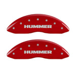 MGP 4 Caliper Covers Engraved Front & Rear Hummer Red finish silver ch