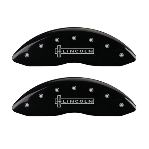 MGP 4 Caliper Covers Engraved Front & Rear Lincoln Black finish silver ch