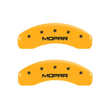 MGP 4 Caliper Covers Engraved Front & Rear Mopar Yellow Finish Black Char 2004 Jeep Wrangler