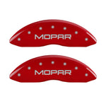 MGP 4 Caliper Covers Engraved Front JEEP Engraved Rear JEEP Grill logo Red finish silver ch