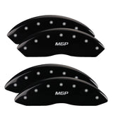 MGP 4 Caliper Covers Engraved Front & Rear MGP Black finish silver ch