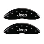 MGP 4 Caliper Covers Engraved Front & Rear JEEP Black finish silver ch