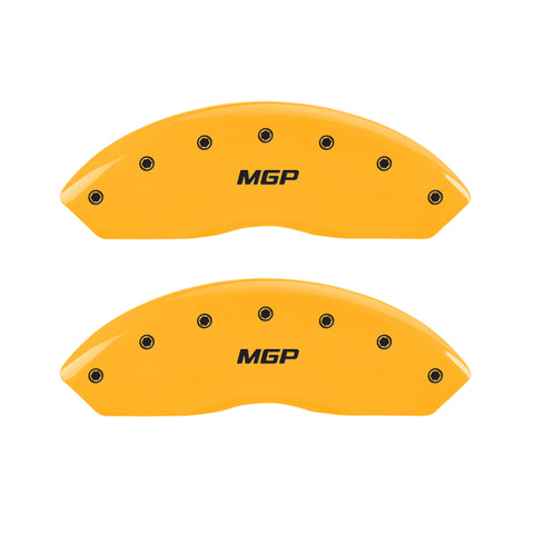 MGP 4 Caliper Covers Engraved Front & Rear MGP Yellow finish black ch