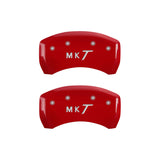 MGP 4 Caliper Covers Engraved Front Lincoln Engraved Rear MKT Red finish silver ch