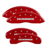 MGP 4 Caliper Covers Engraved Front & Rear Hummer Red finish silver ch