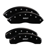 MGP 4 Caliper Covers Engraved Front Lincoln Engraved Rear MKX Black finish silver ch