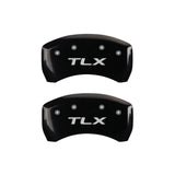 MGP 4 Caliper Covers Engraved Front Acura Engraved Rear TLX Black finish silver ch