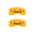 MGP 4 Caliper Covers Engraved Front Acura Engraved Rear MDX Yellow finish black ch