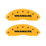 MGP 4 Caliper Covers Engraved Front & Rear Wrangler Yellow Finish Black Char 2003 Jeep Wrangler