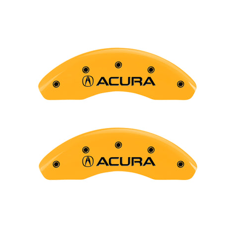 MGP 4 Caliper Covers Engraved Front & Rear Acura Yellow Finish Black Char 2006 Acura TL