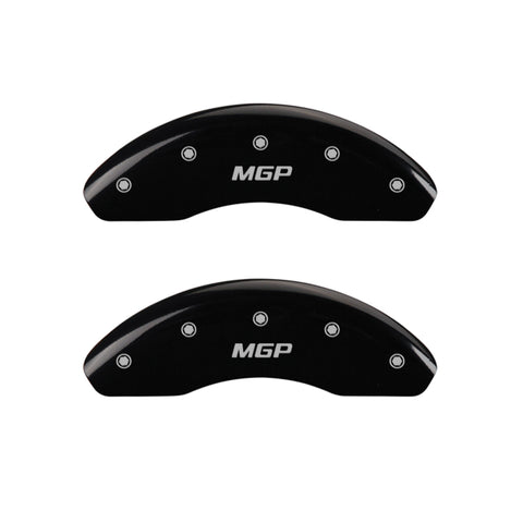 MGP 4 Caliper Covers Engraved Front & Rear MGP Black Finish Silver Characters 2016 Fiat 500X