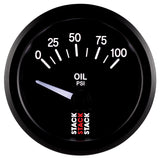 Autometer Stack Instruments 52mm 0-100 PSI 1/8in NPTF Electronic Oil Pressure Gauge - Black