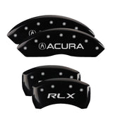 MGP 4 Caliper Covers Engraved Front Acura Engraved Rear RLX Black finish silver ch